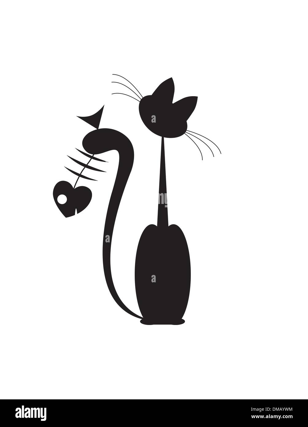 Poissons chats abstrait Illustration de Vecteur