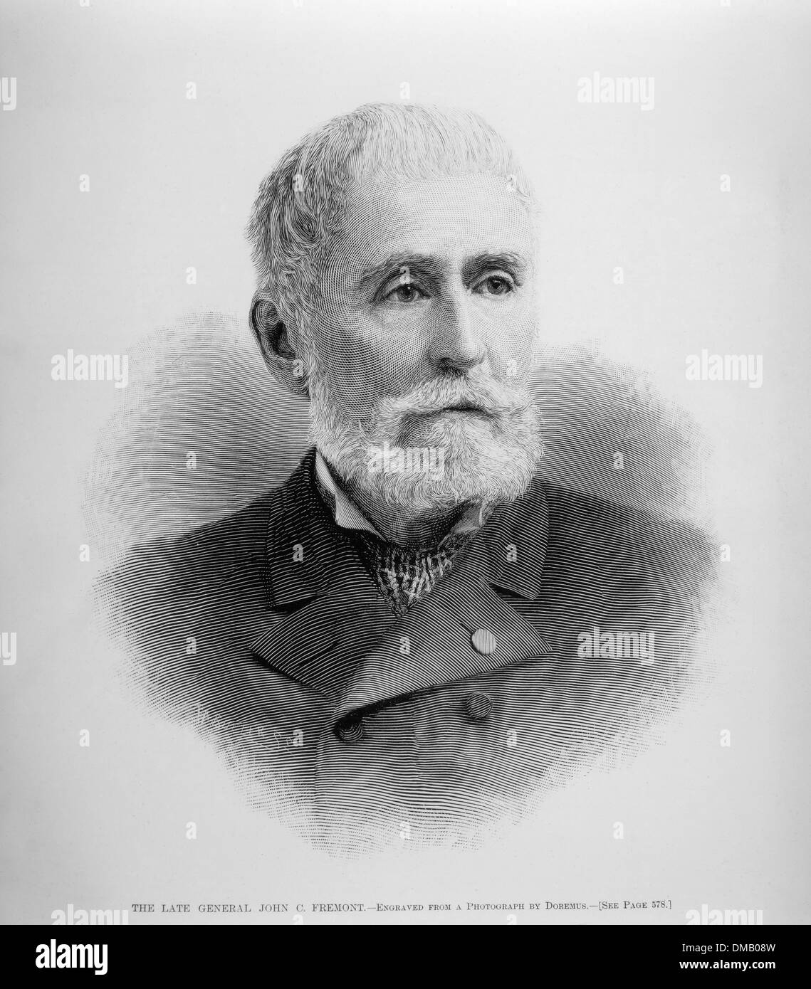 John C. Fremont, Portrait, Harper's Weekly, 1890 Banque D'Images