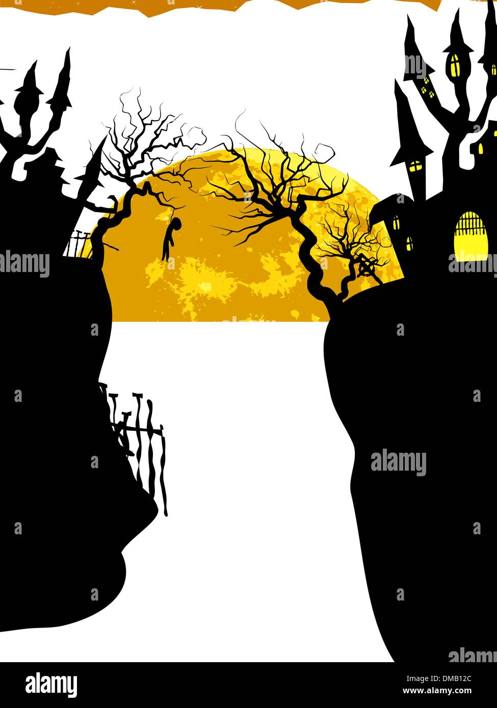 Carte Halloween citrouille avec pendu. EPS 8 Illustration de Vecteur