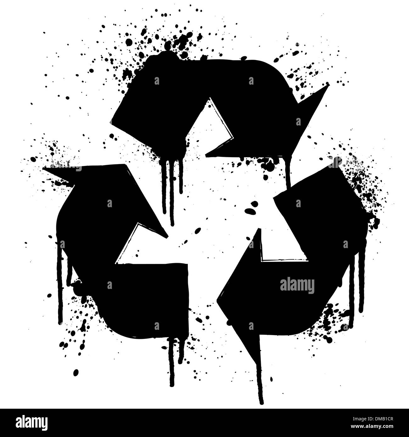 Symbole de recyclage éclaboussure d'encre Illustration de Vecteur