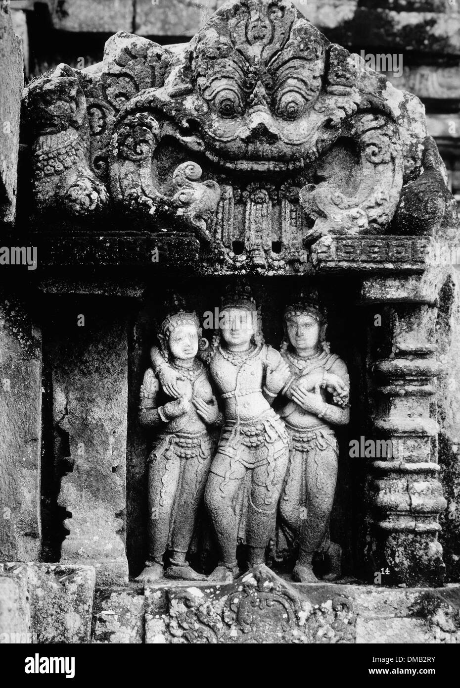 Statue des Trois Grâces, Temple de Prambanan, Java, Indonésie, 1900 Banque D'Images