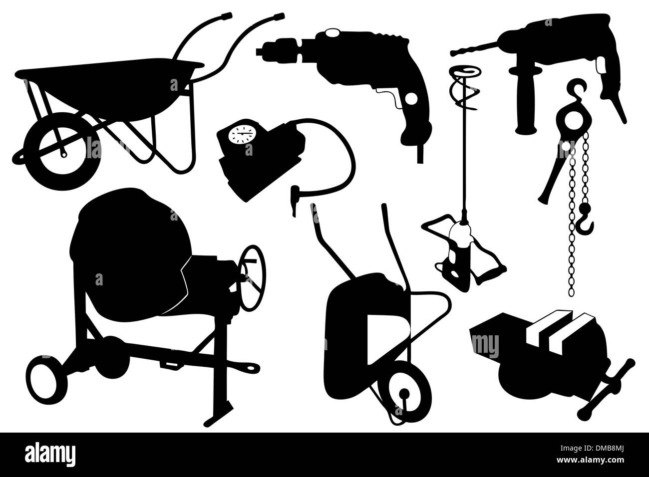 Les objets de construction Illustration de Vecteur