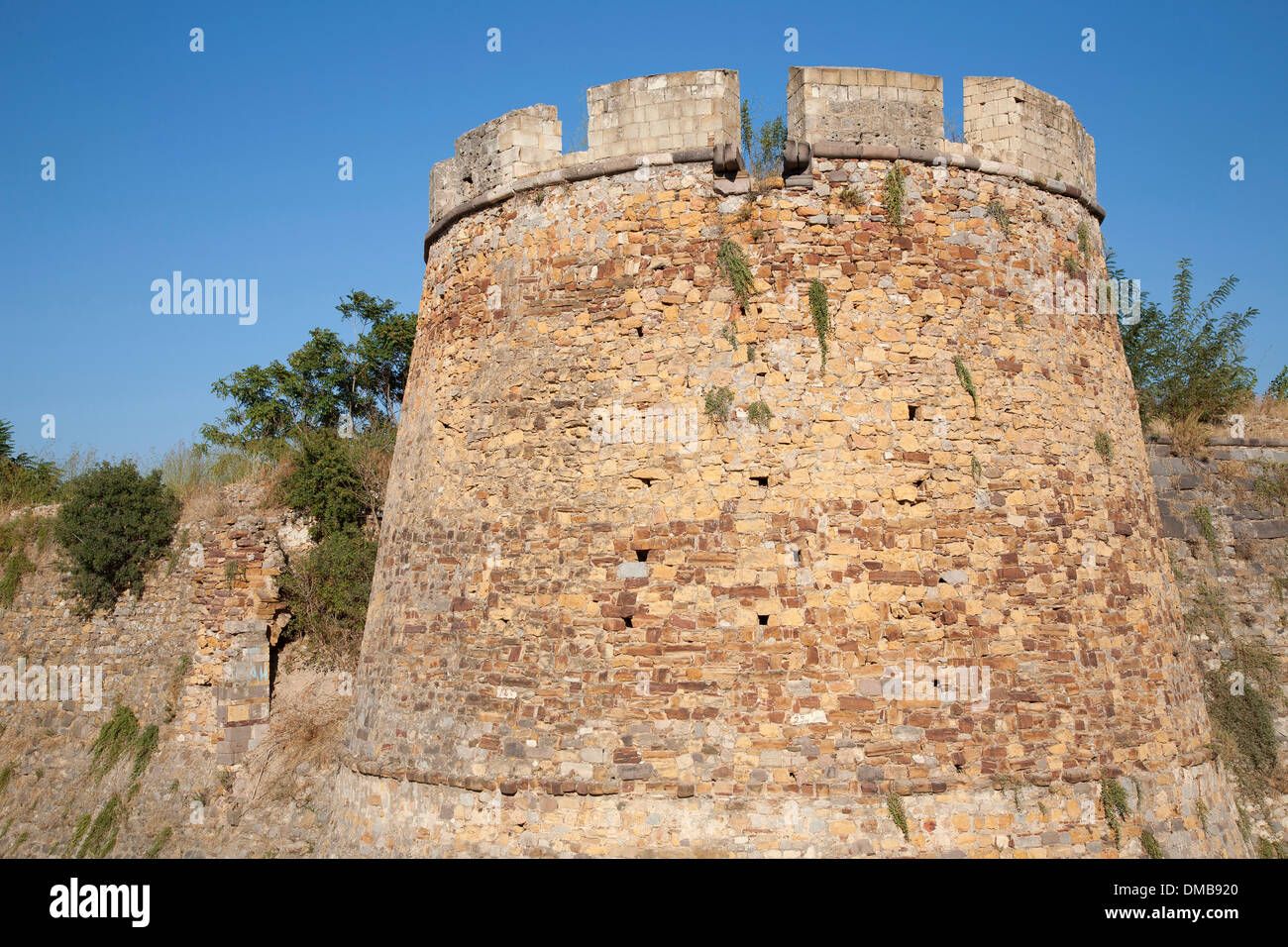 Château génois, la ville de Chios, l'île de Chios, du nord-est de la mer Égée, Grèce, Europe Banque D'Images