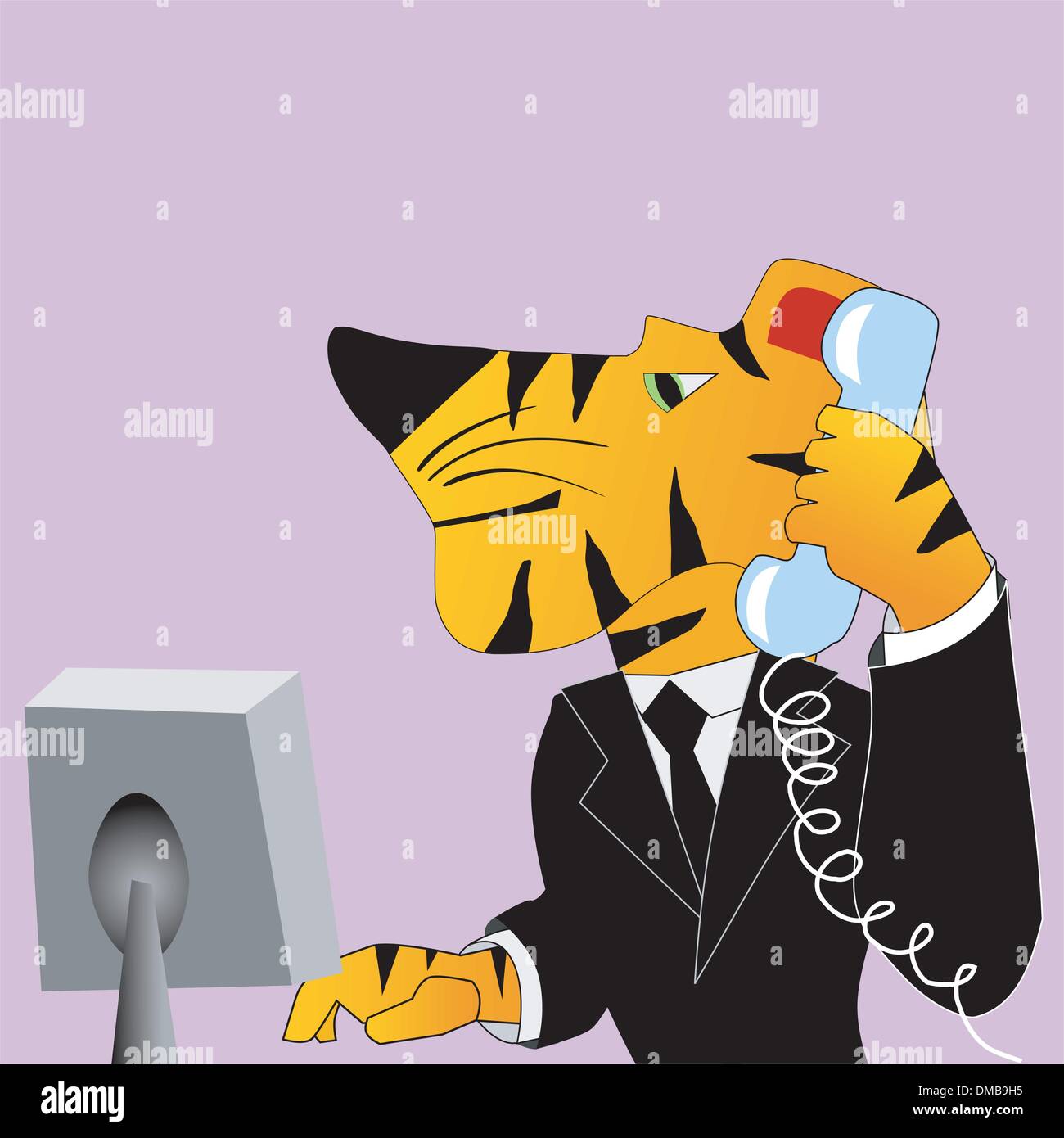 Personnage drôle dans un costume de tigre Illustration de Vecteur
