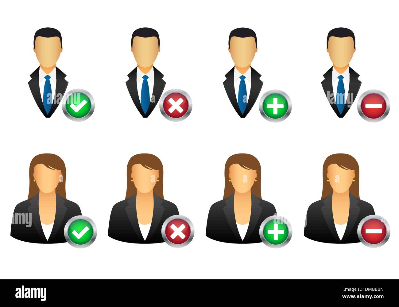 Ajouter/supprimer un utilisateur icônes Illustration de Vecteur