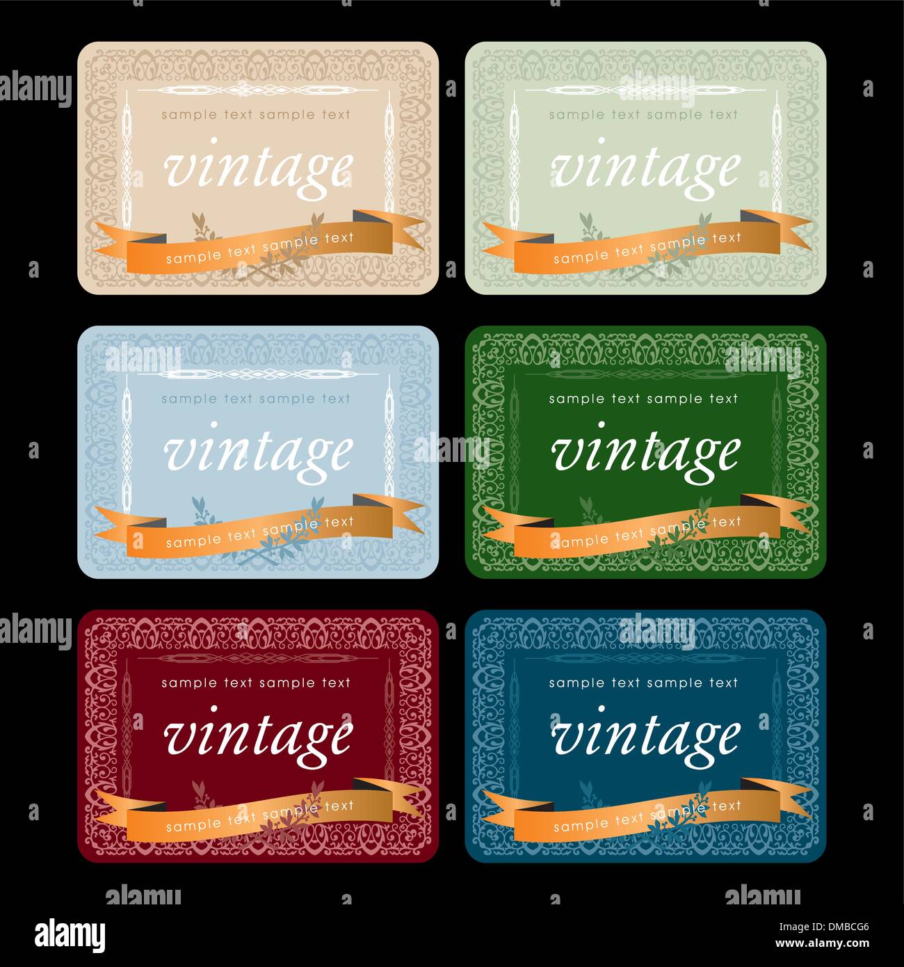 Les étiquettes de vin Vintage set Illustration de Vecteur