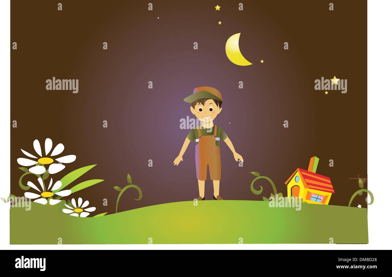 Garçon dans Fairy Land Illustration de Vecteur