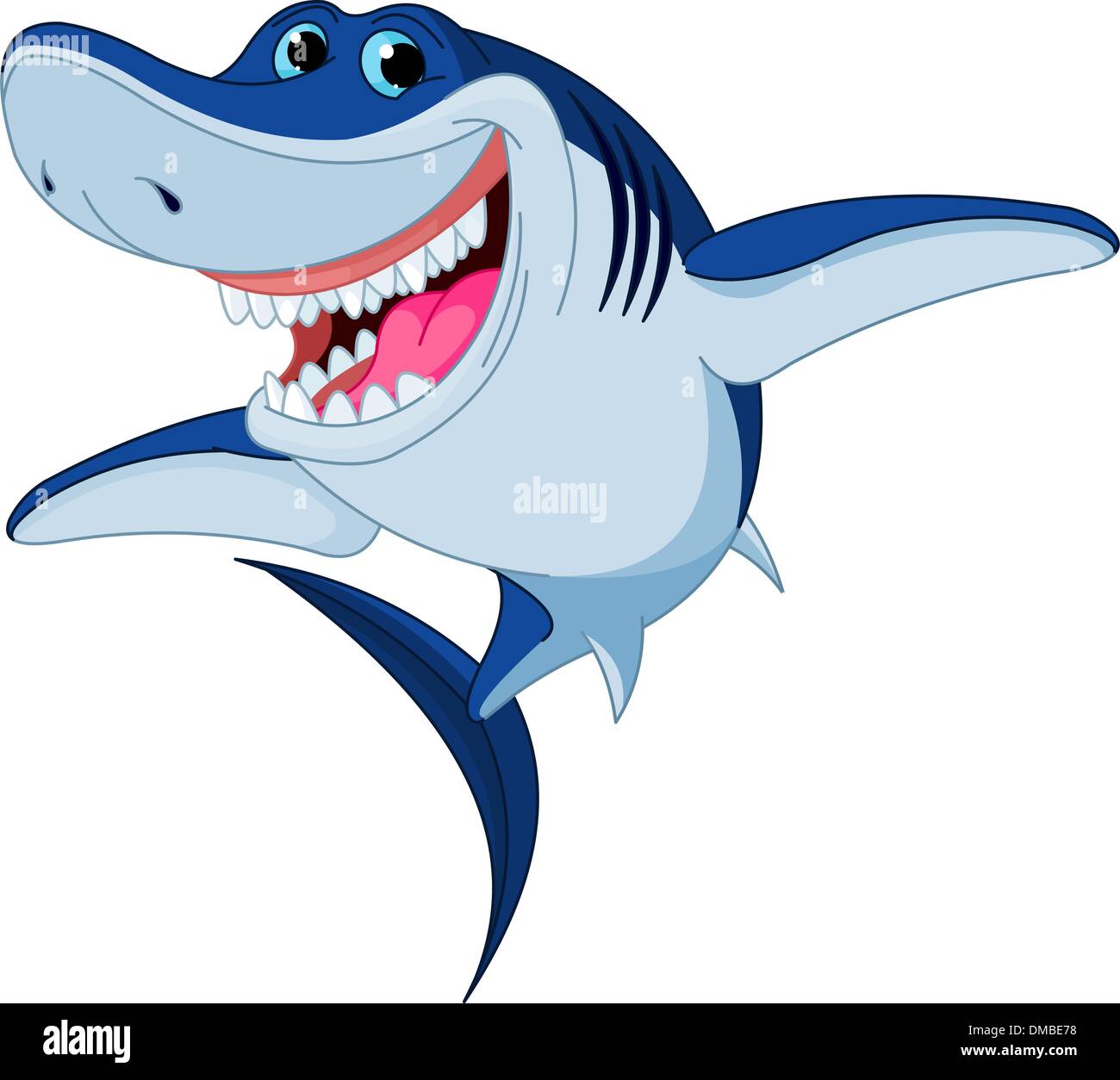 Funny Cartoon shark Illustration de Vecteur