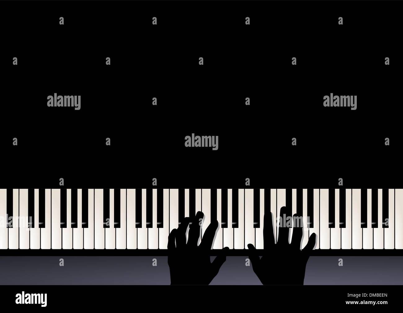 Jouer du piano, deux mains jouant de la musique Illustration de Vecteur