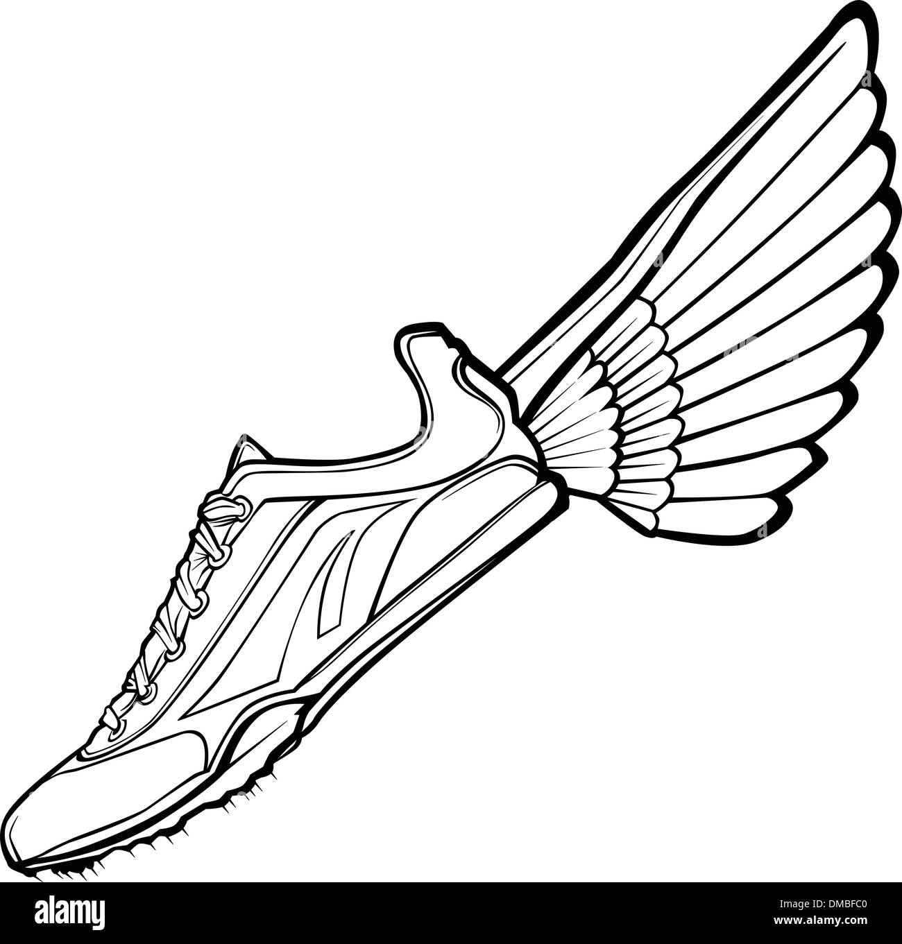 Le patin de chenille avec l'aile Vector Illustration Illustration de Vecteur