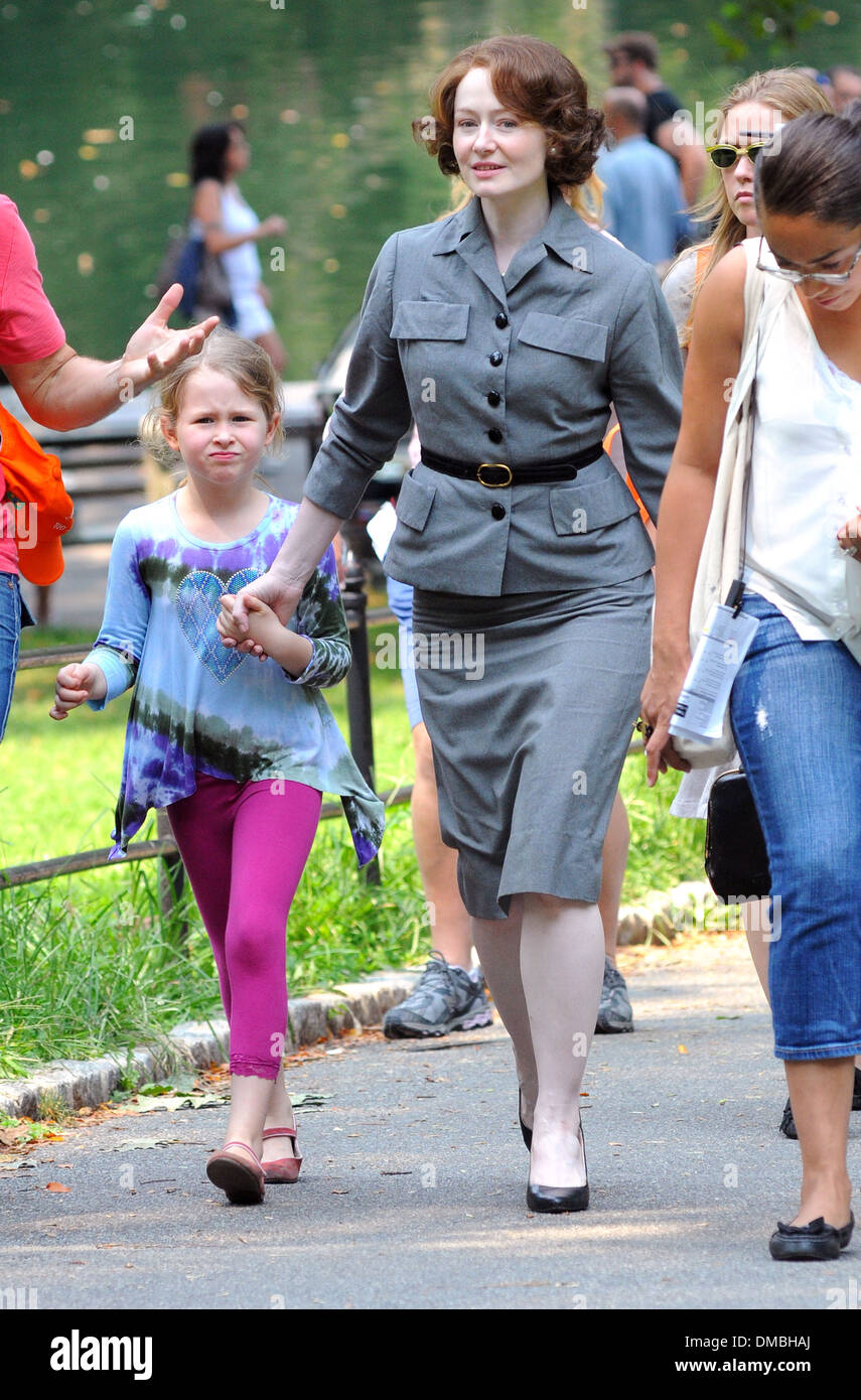 Miranda Otto sur l'ensemble de "l'Art de perdre" dans Central Park à New York City USA - 17.08.12 Banque D'Images