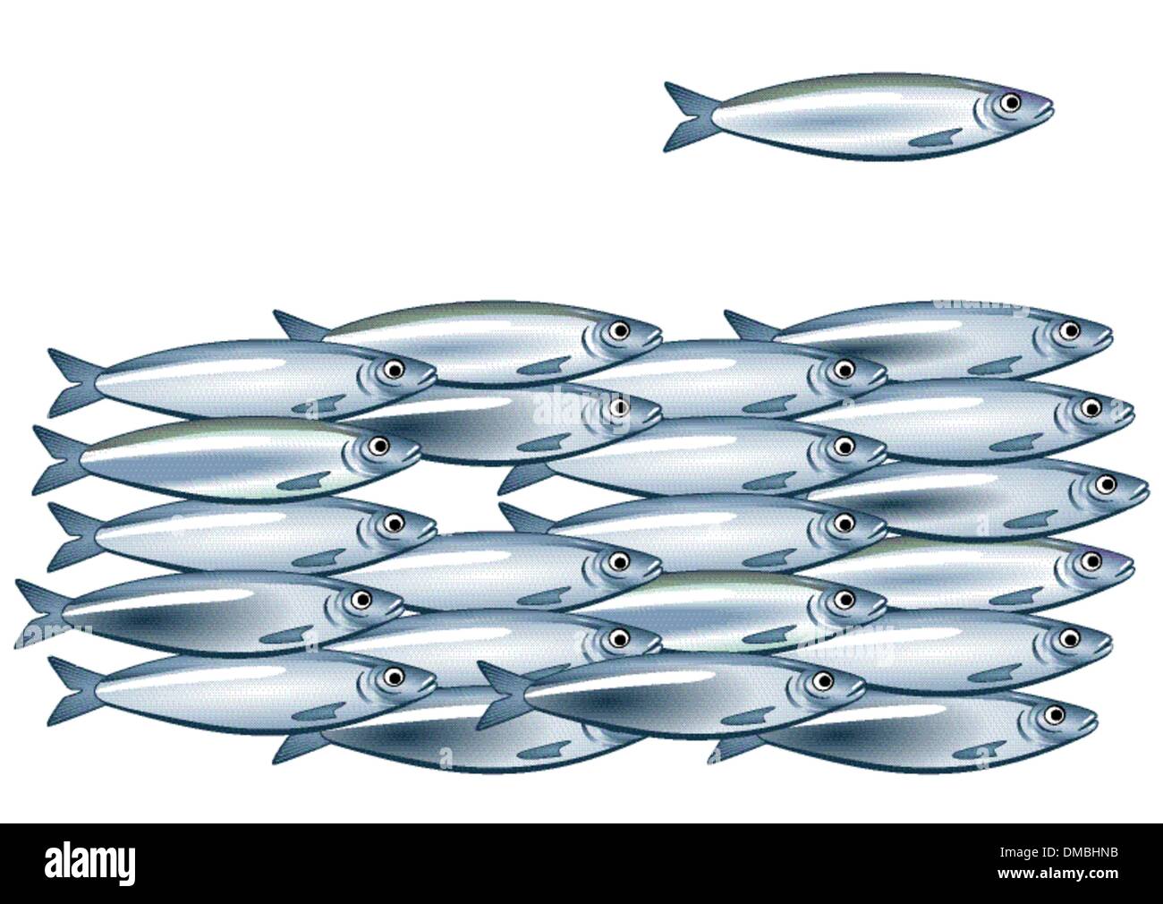 Banc de sardine Illustration de Vecteur