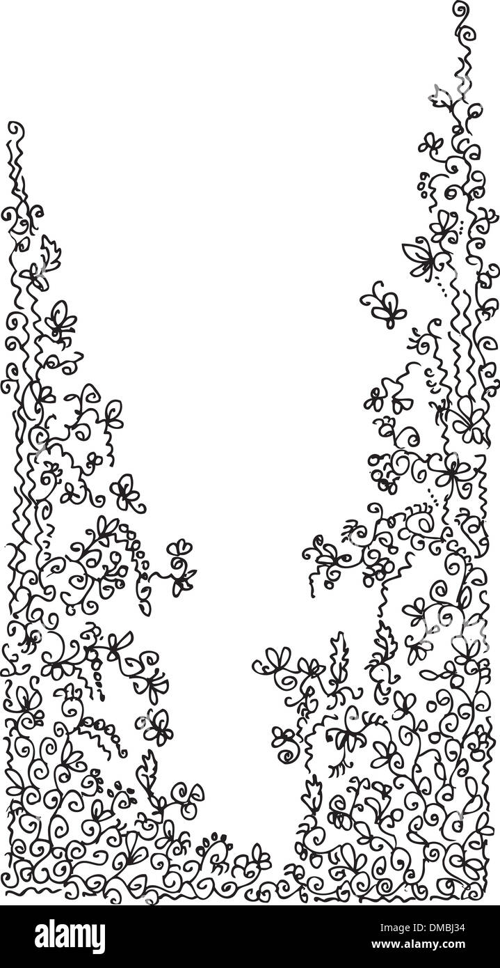 Vignette Floral raffiné JE Banque D'Images