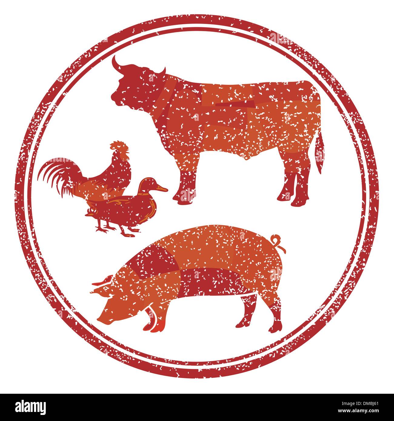 Signe de produits de viande Illustration de Vecteur