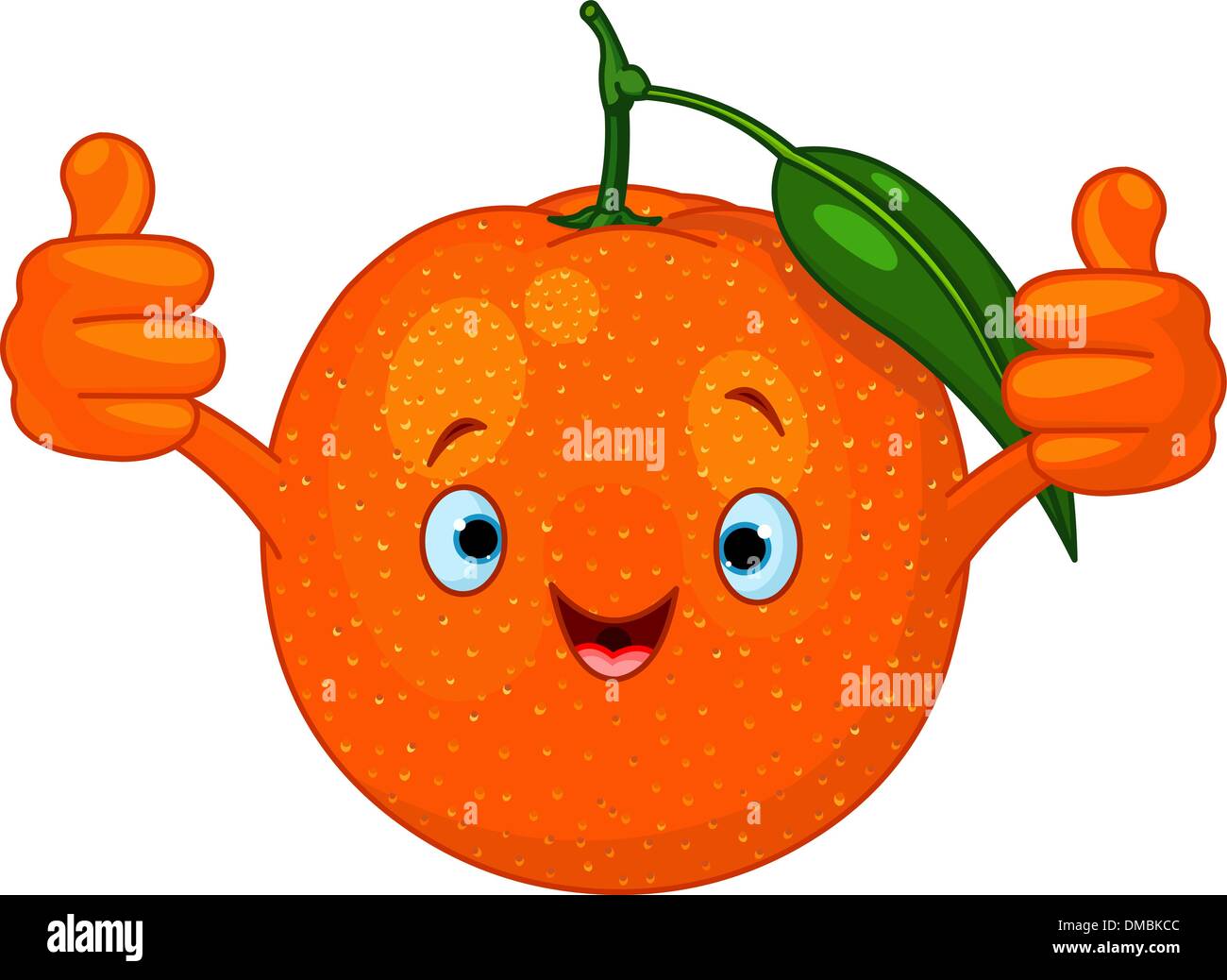 Caricature joyeux caractère Orange Illustration de Vecteur