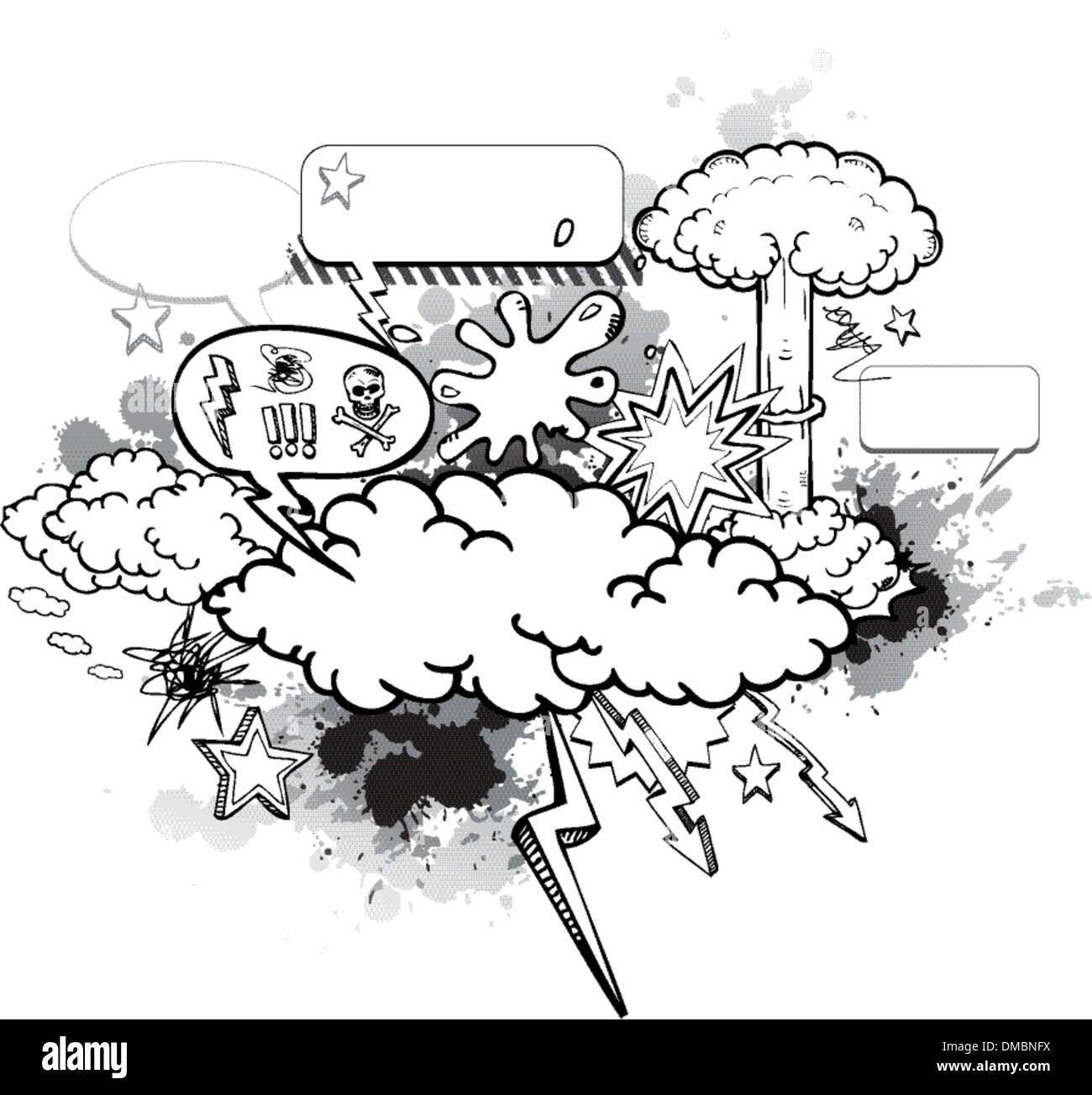 Vector set doodles et design dessin animé Illustration de Vecteur