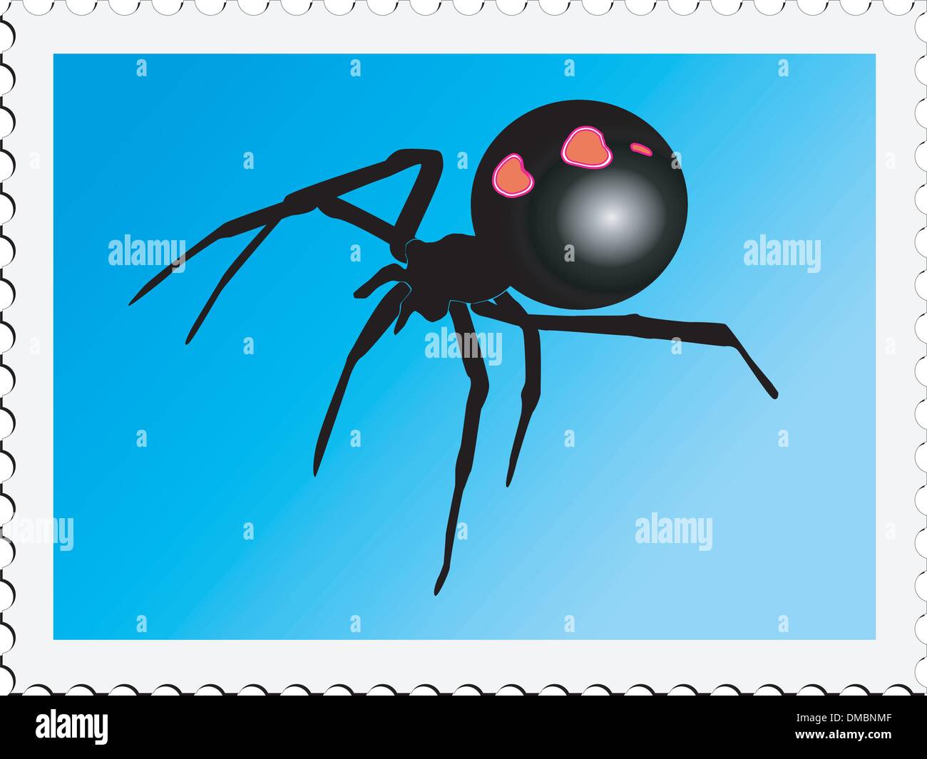 Timbre avec droit de black widow Illustration de Vecteur