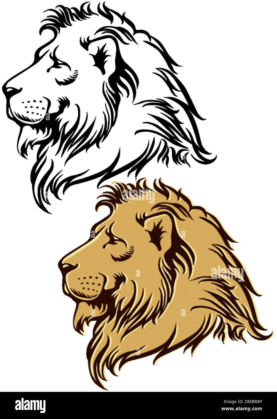 Lion de profil Illustration de Vecteur