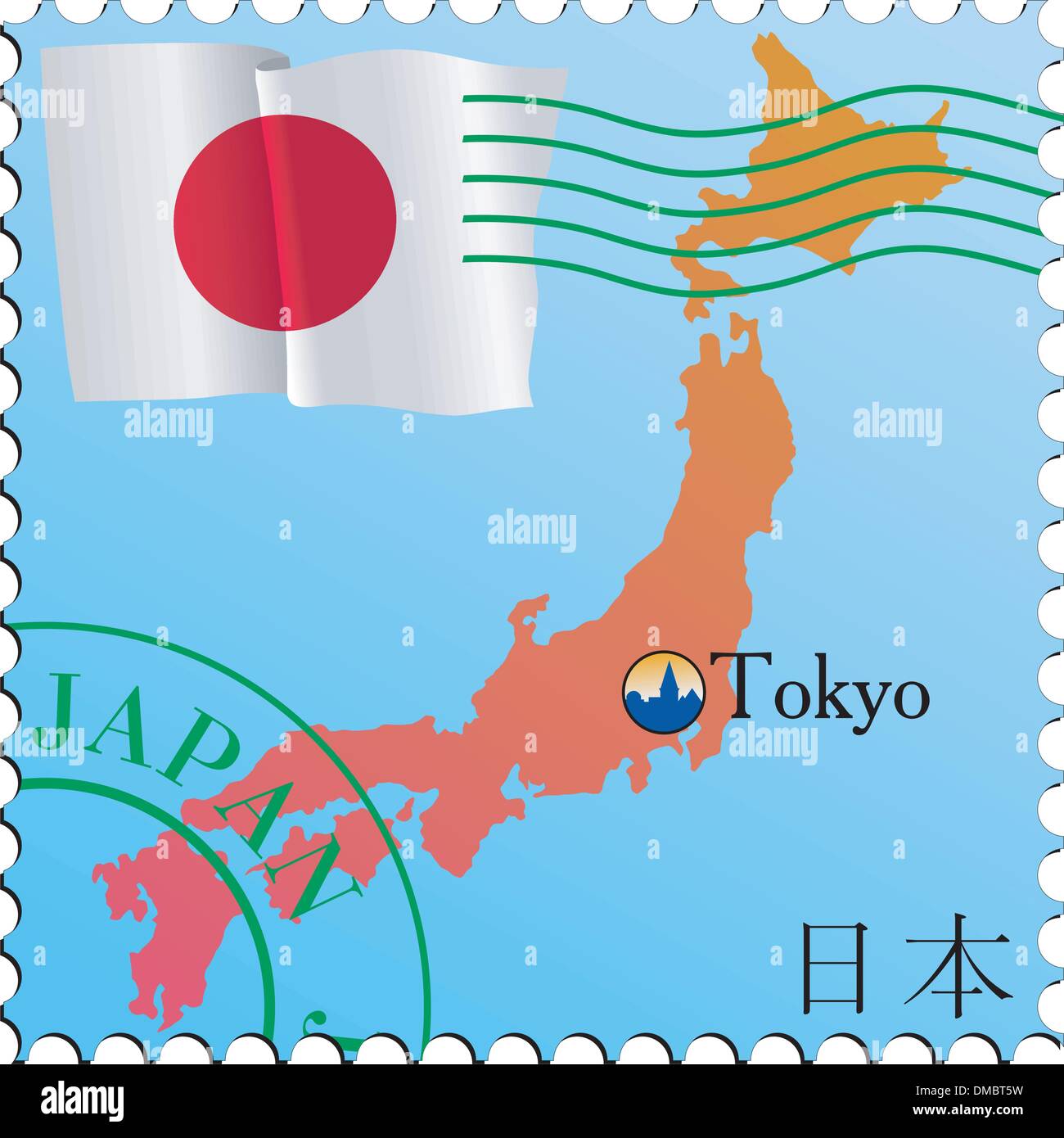 Drapeau de tokyo Banque d'images vectorielles - Alamy