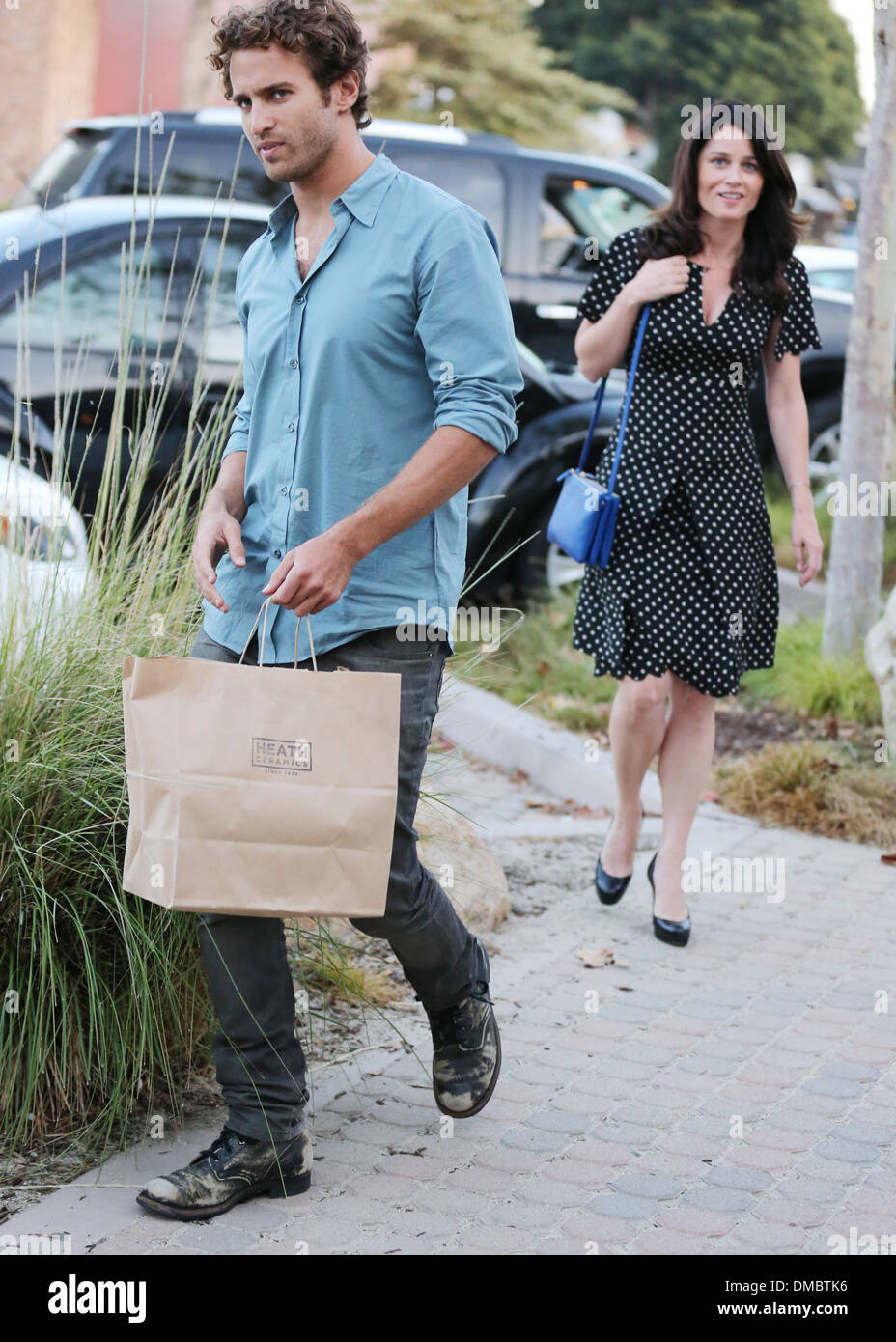 Robin Tunney et son petit ami Célébrités Hamilton Page Dustin Hoffman assister à son 75e anniversaire à Taverna restaurant Tony Banque D'Images