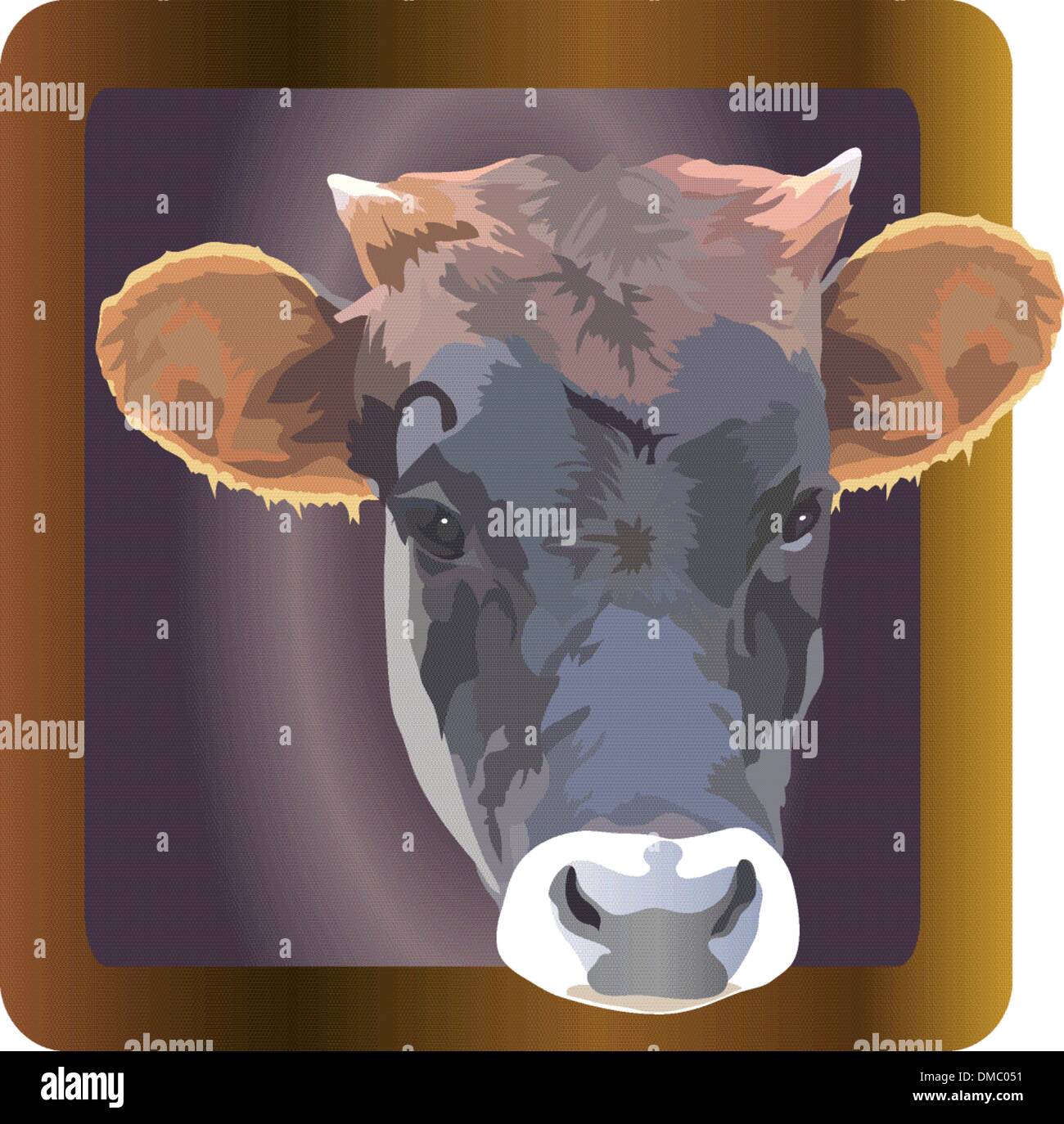 L'image de la vache d'un animal dans un cadre Illustration de Vecteur