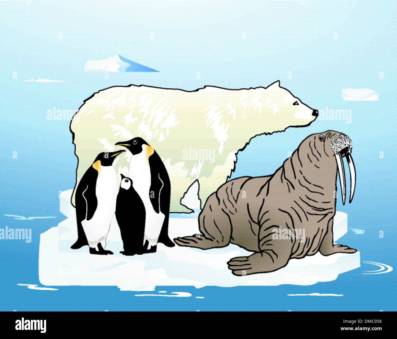 L'Antarctique et l'Arctique Illustration de Vecteur