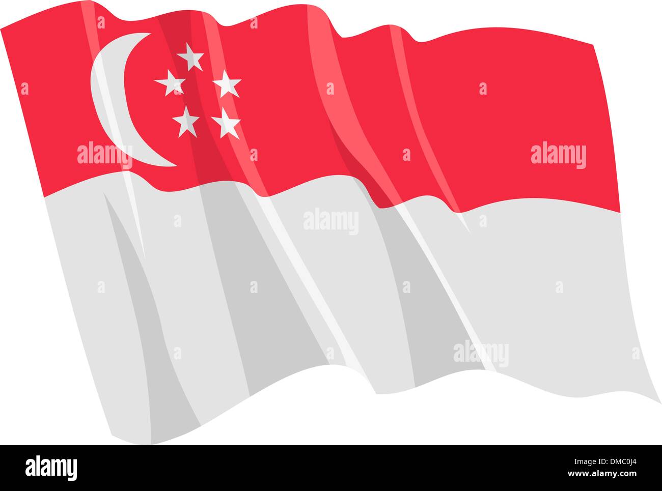 Waving Flag Politique de Singapour Illustration de Vecteur