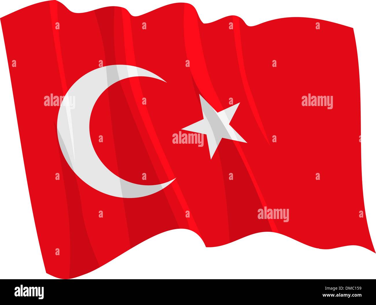 Waving Flag politique de la Turquie Illustration de Vecteur