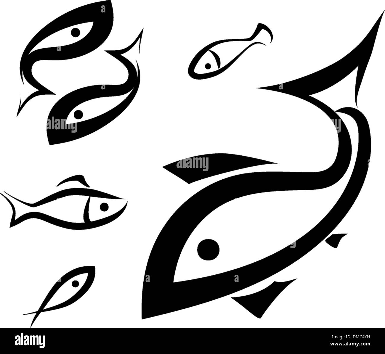 Logo-comme le jeu de poisson Illustration de Vecteur