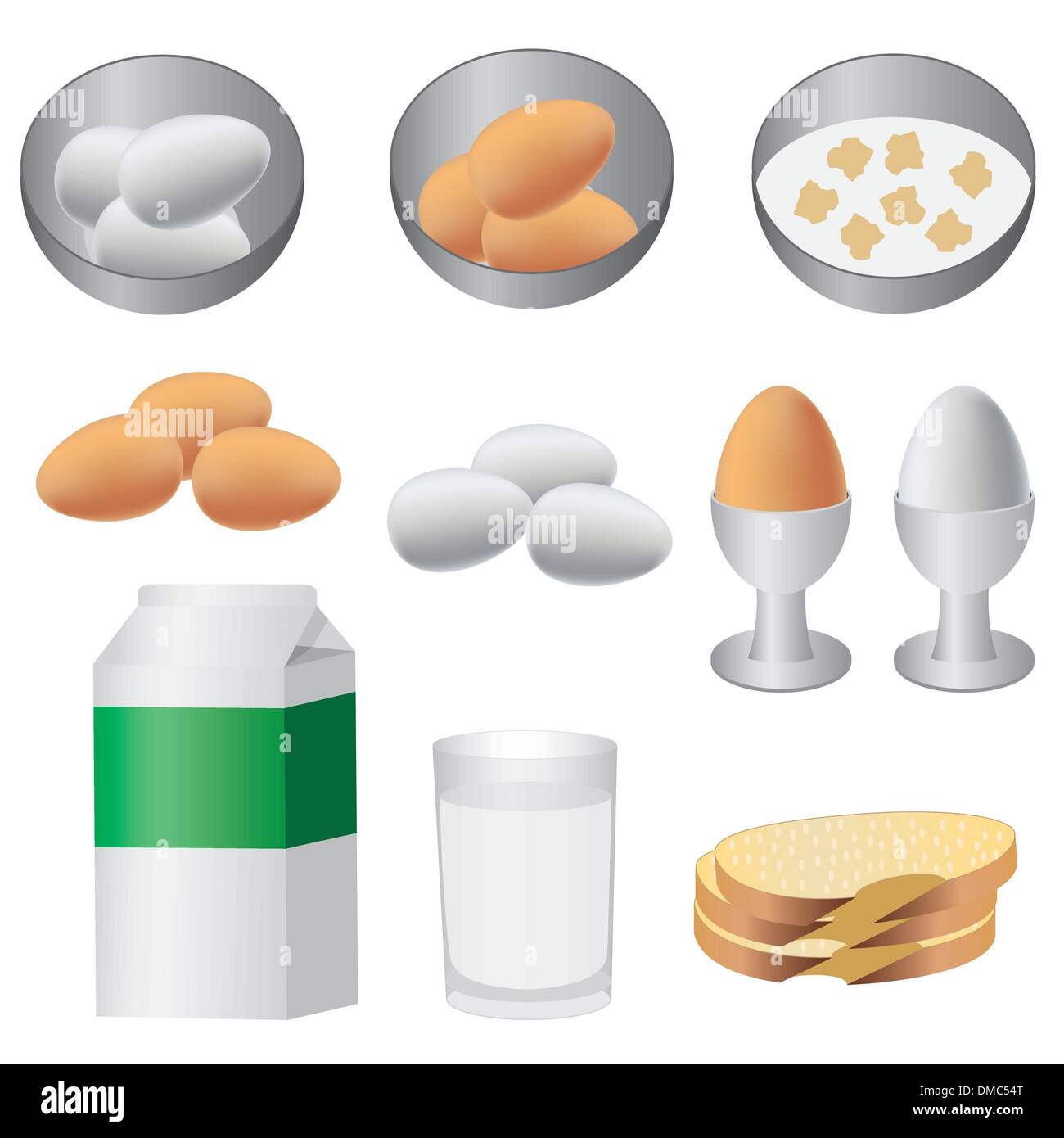 Produits pour le petit-déjeuner. Illustration de Vecteur