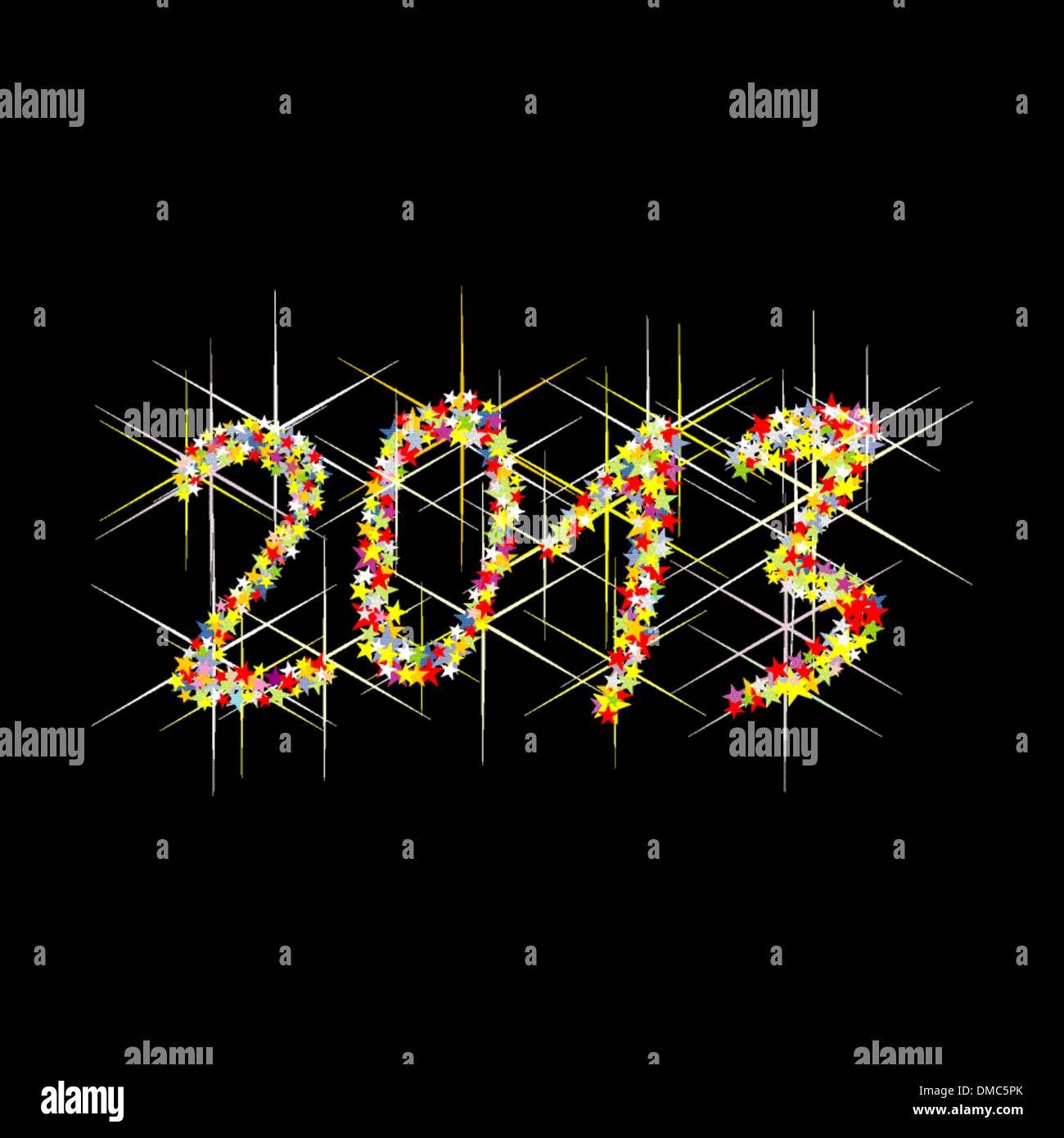 D'artifice du Nouvel An 2013 Illustration de Vecteur