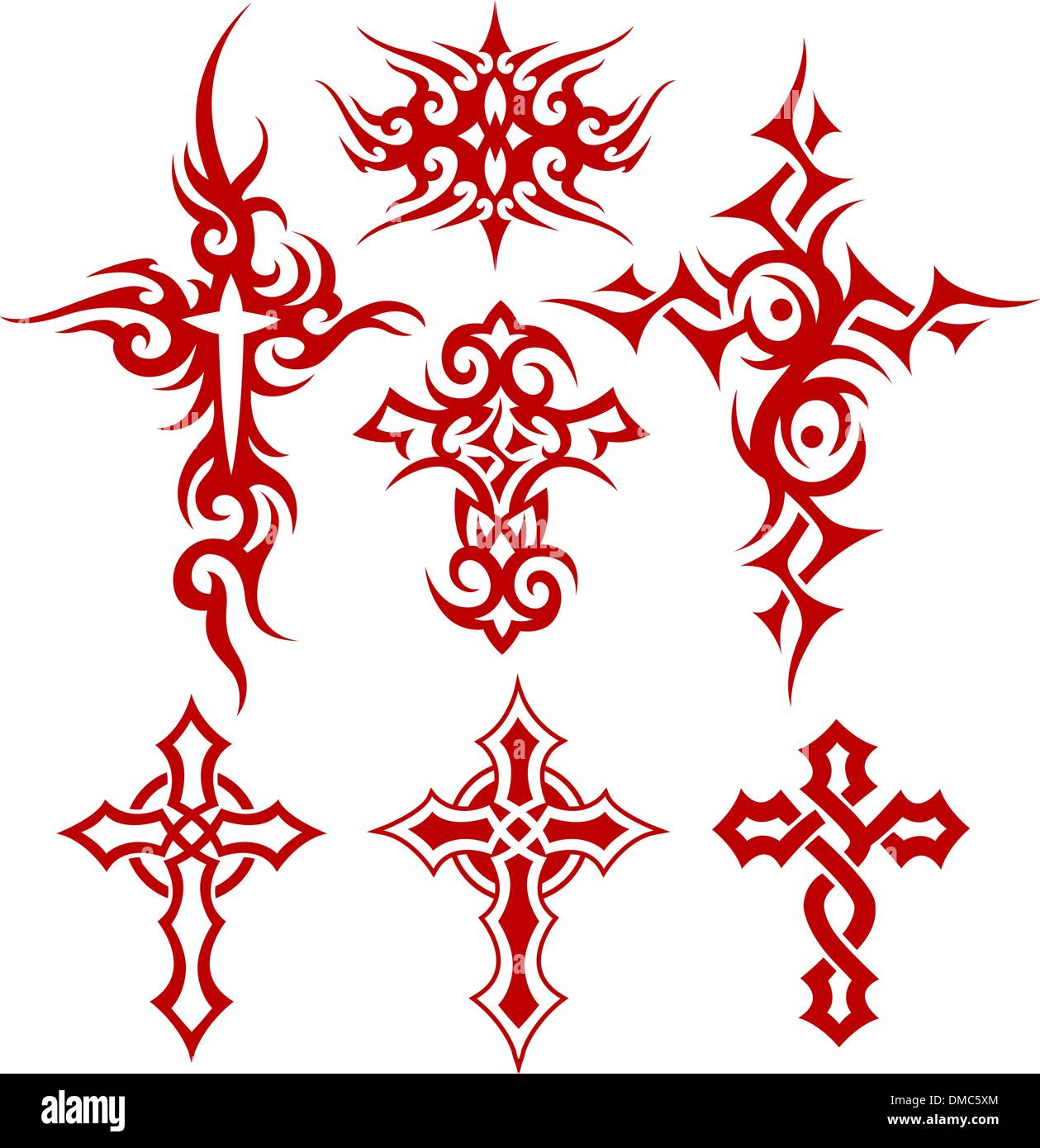 Symbole tatouage croix Illustration de Vecteur