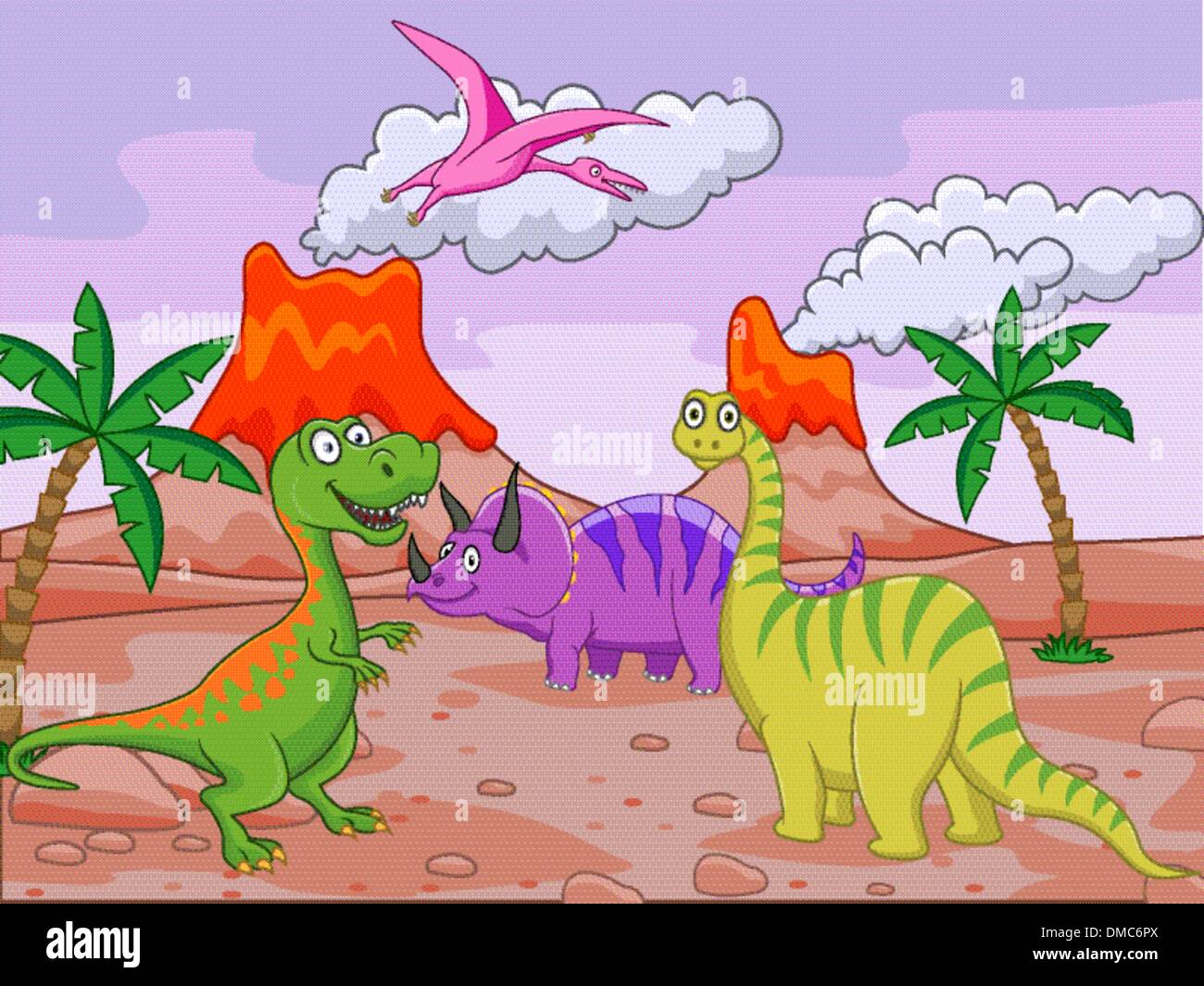 Caricature de dinosaures Illustration de Vecteur