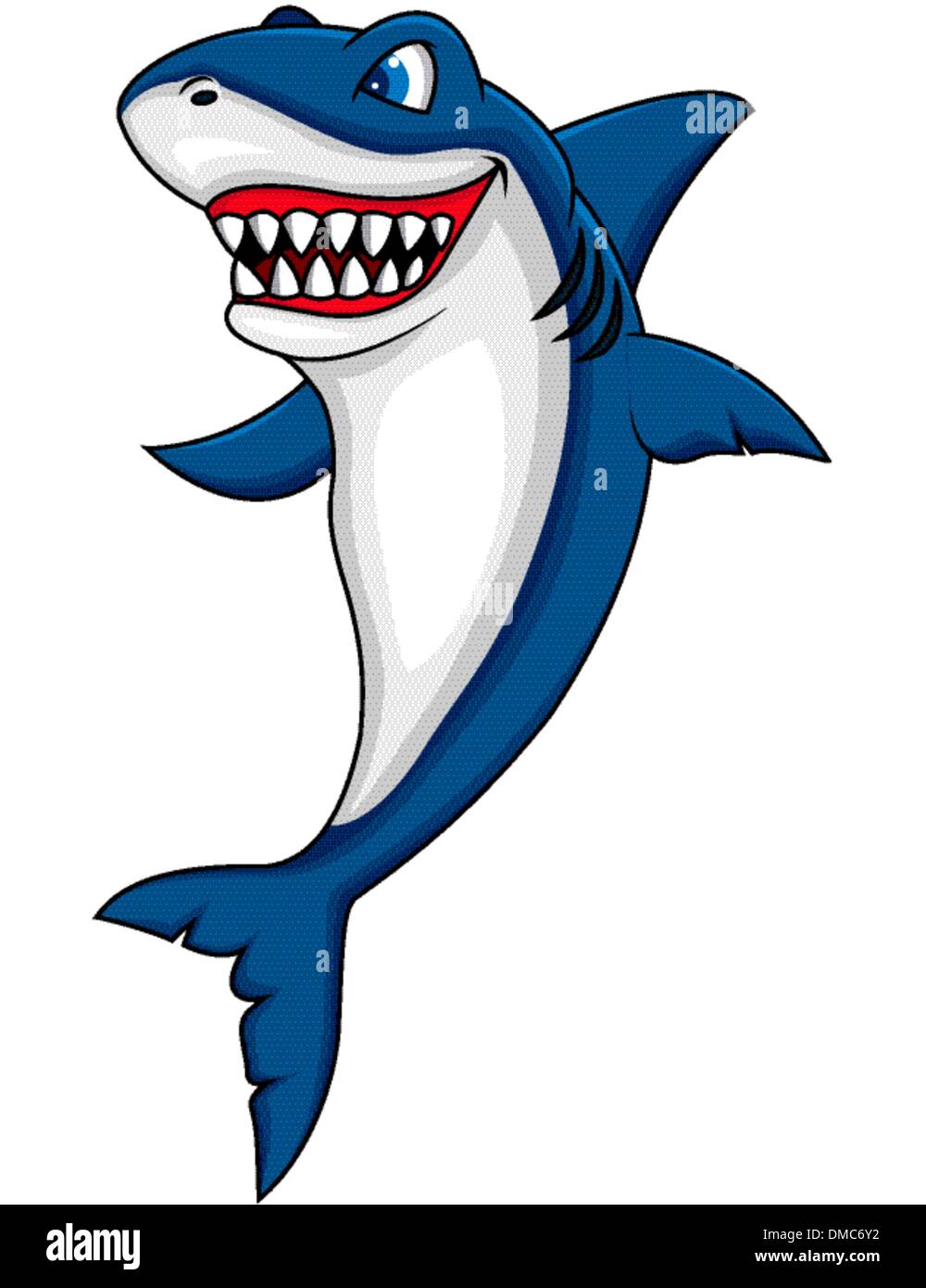 Cartoon shark heureux Illustration de Vecteur