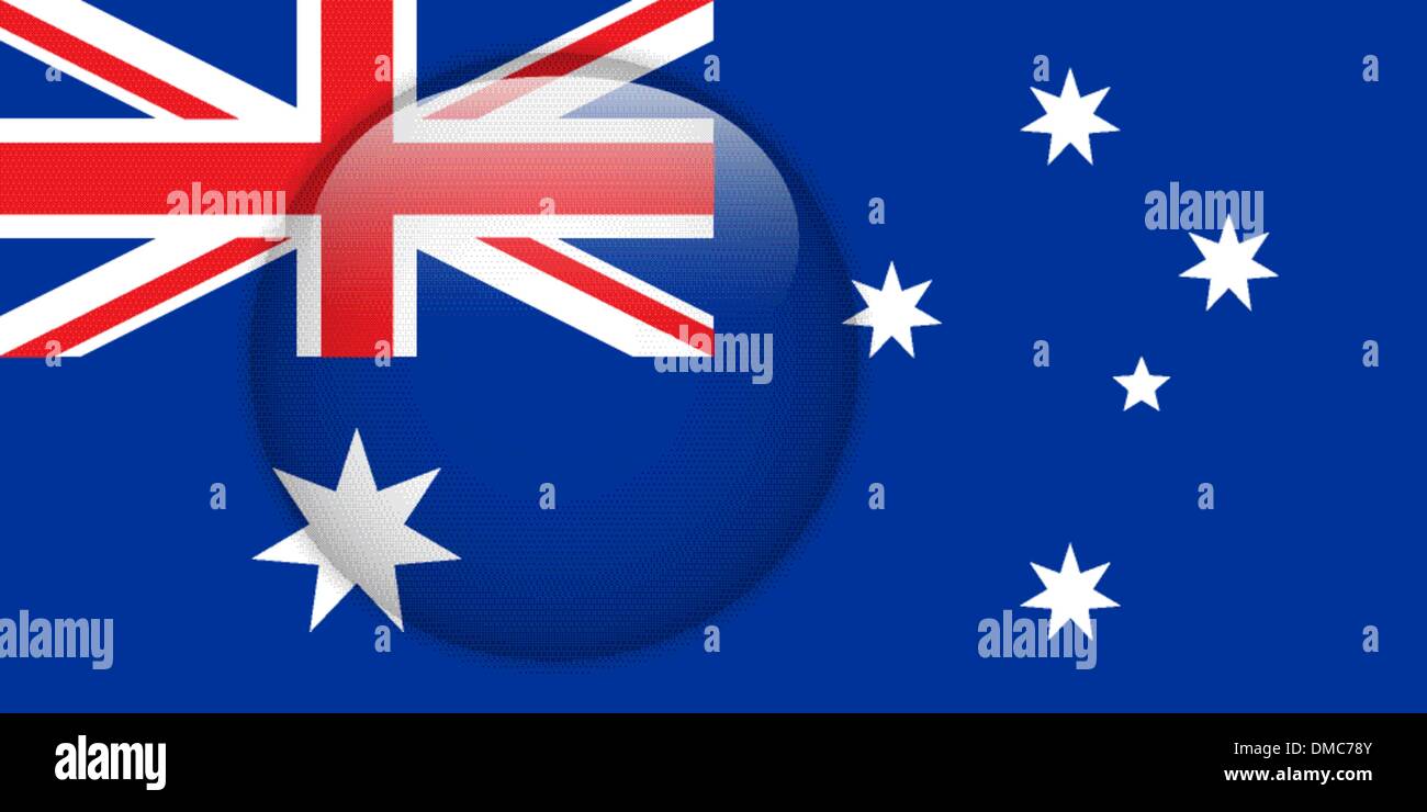 Bouton brillant Drapeau Australie Illustration de Vecteur
