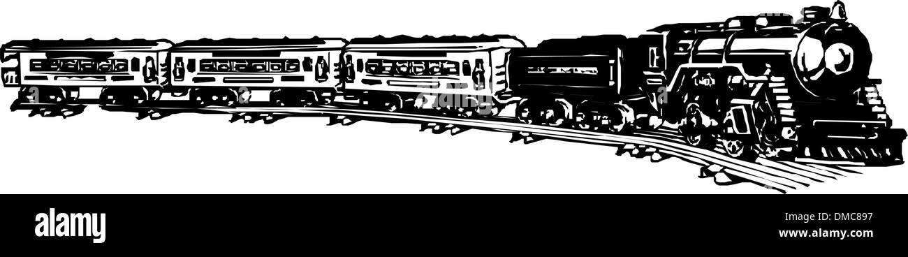 La vieille locomotive à vapeur Illustration de Vecteur