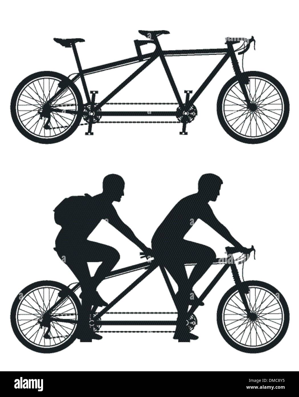 Cycliste en tandem Illustration de Vecteur