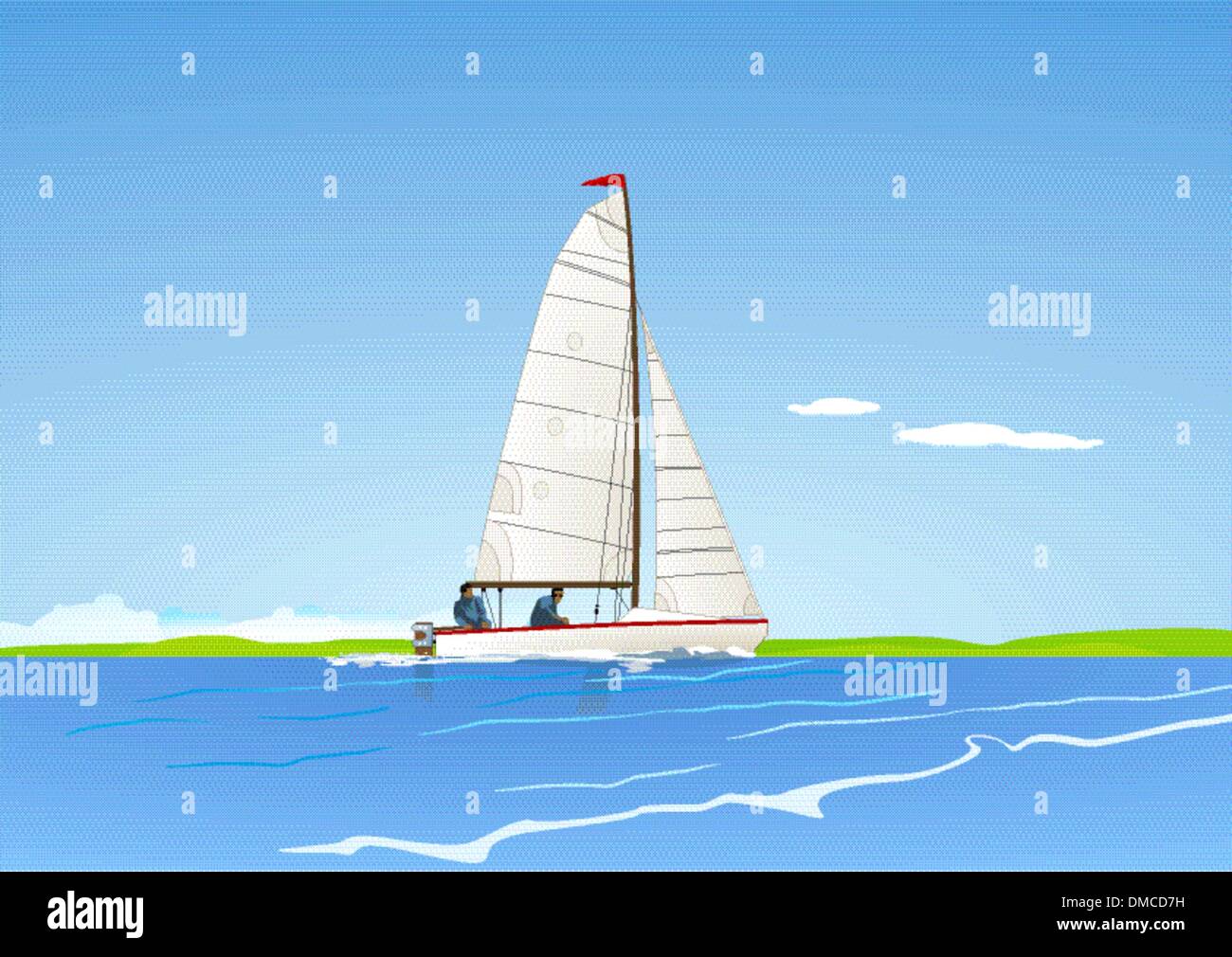 Voilier Illustration de Vecteur