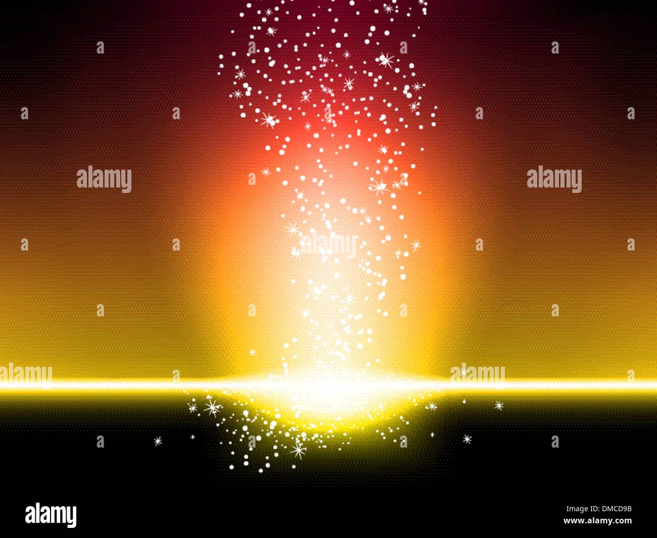 Explosion des étoiles rouges et jaunes d'arrière-plan Illustration de Vecteur