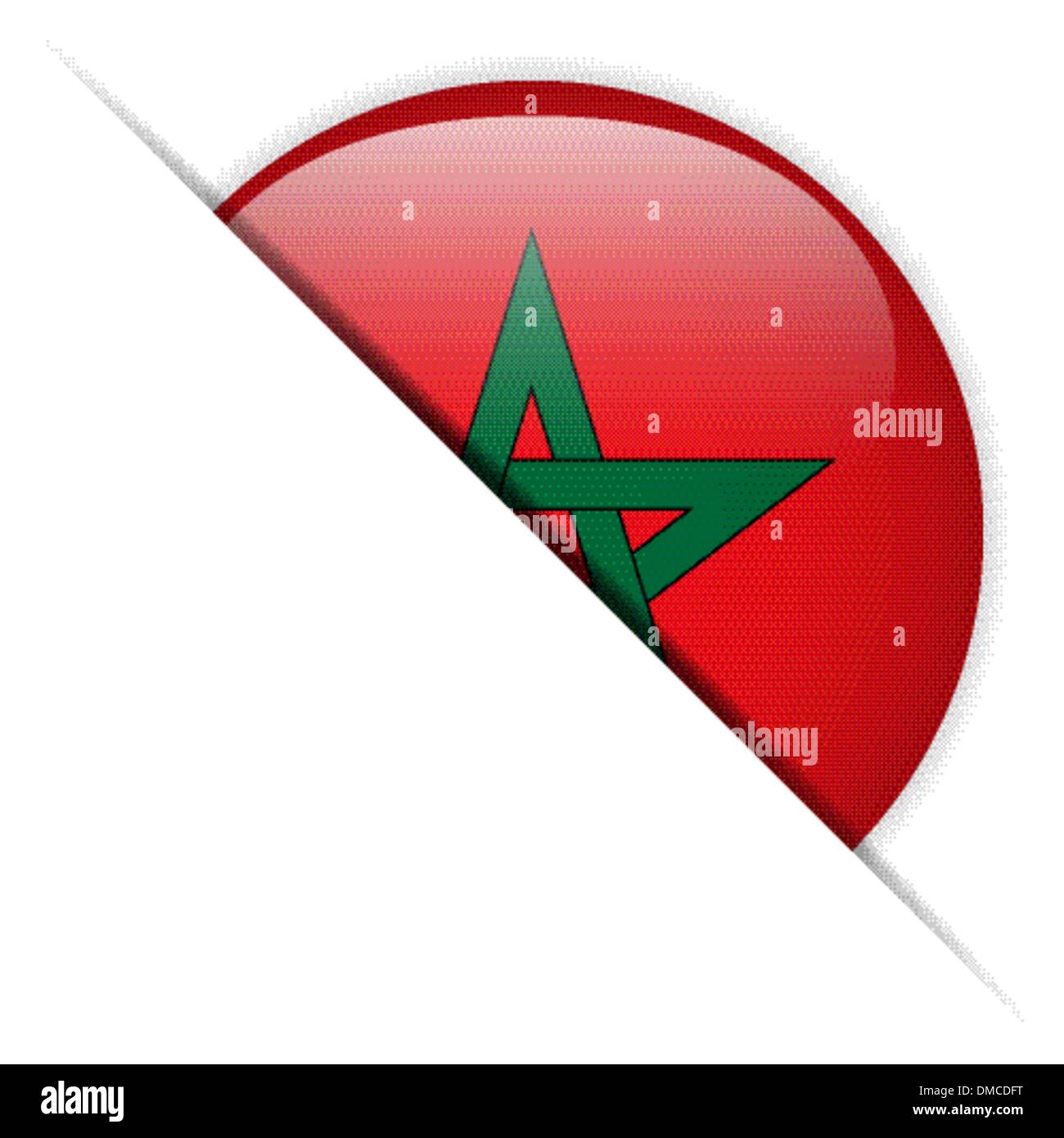 Drapeau Maroc Bouton brillant Illustration de Vecteur