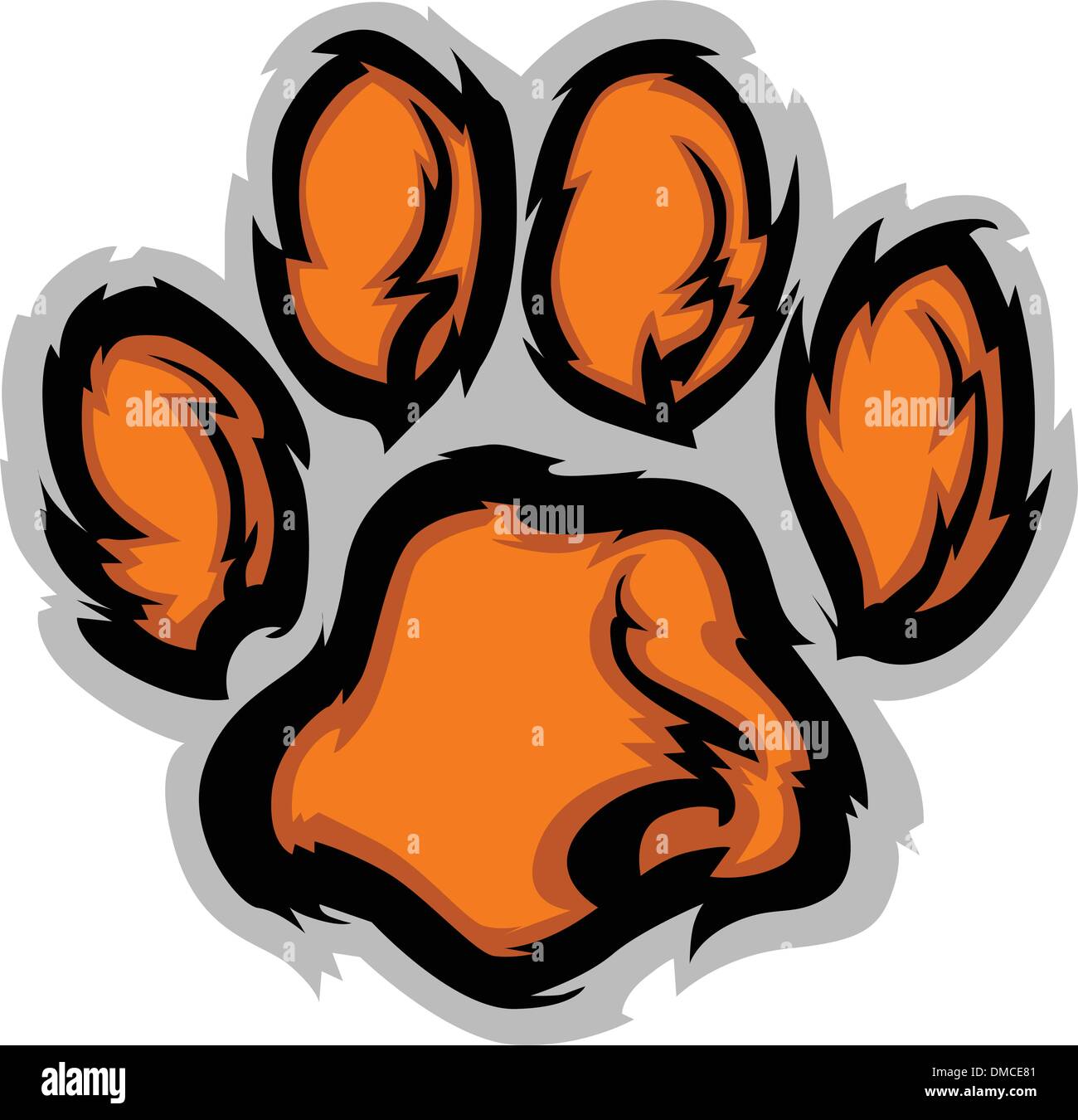 Tiger Paw Mascot Vector Illustration Illustration de Vecteur