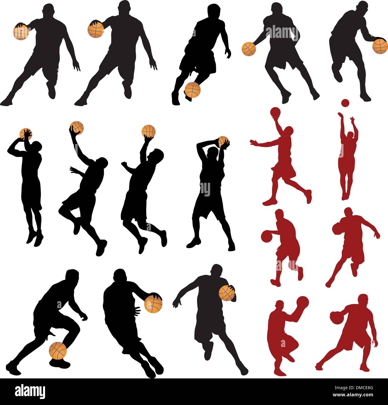 Les joueurs de basket-ball Illustration de Vecteur