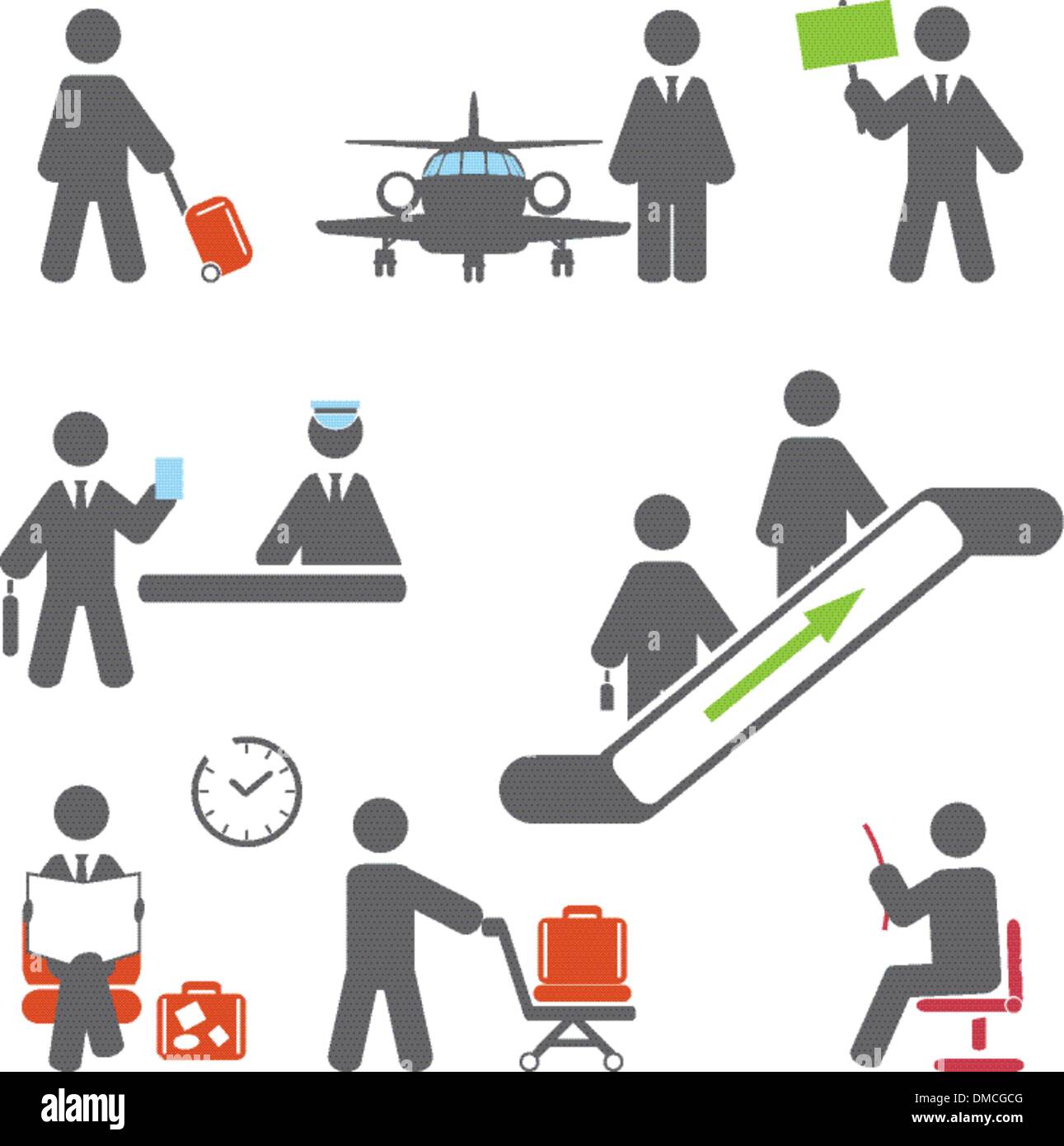 Air terminal icons Illustration de Vecteur