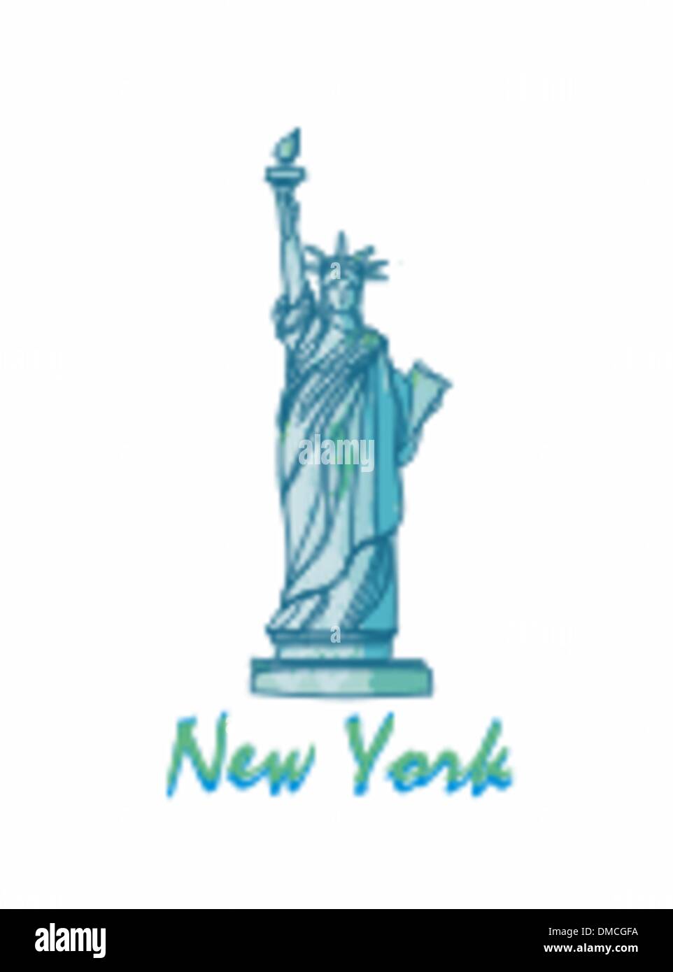 Statue de la Liberté - symbole de la ville de New York Illustration de Vecteur