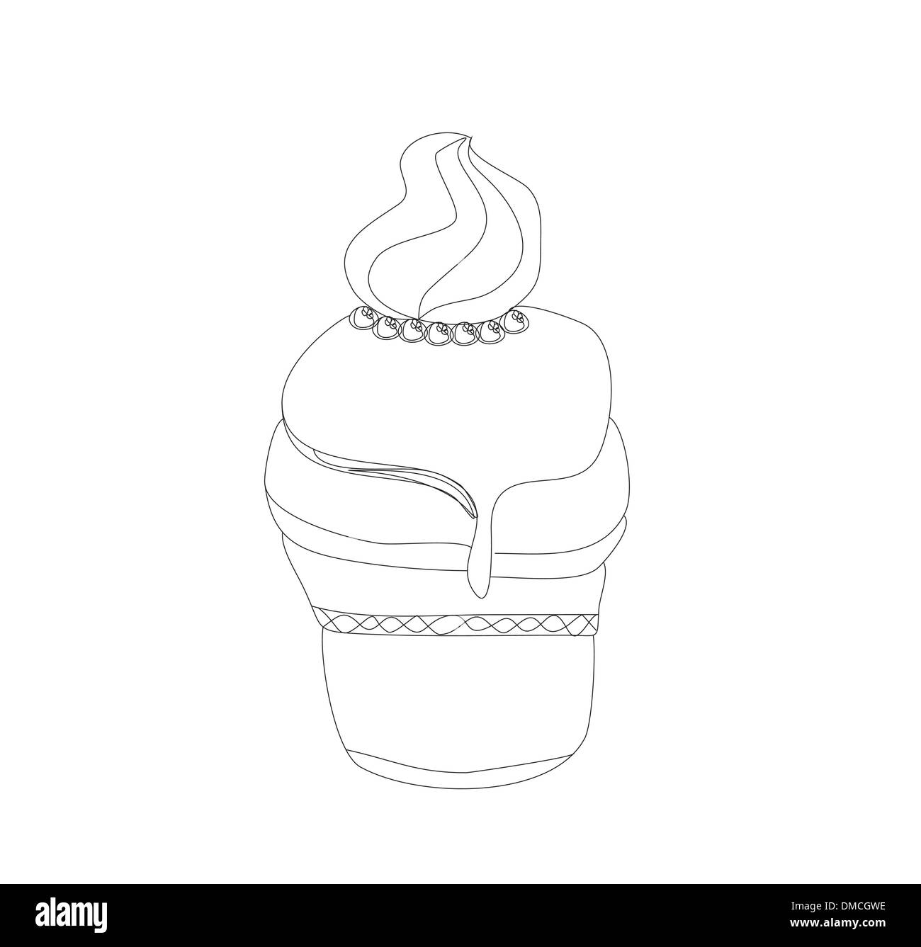 La crème glacée doodle Illustration de Vecteur