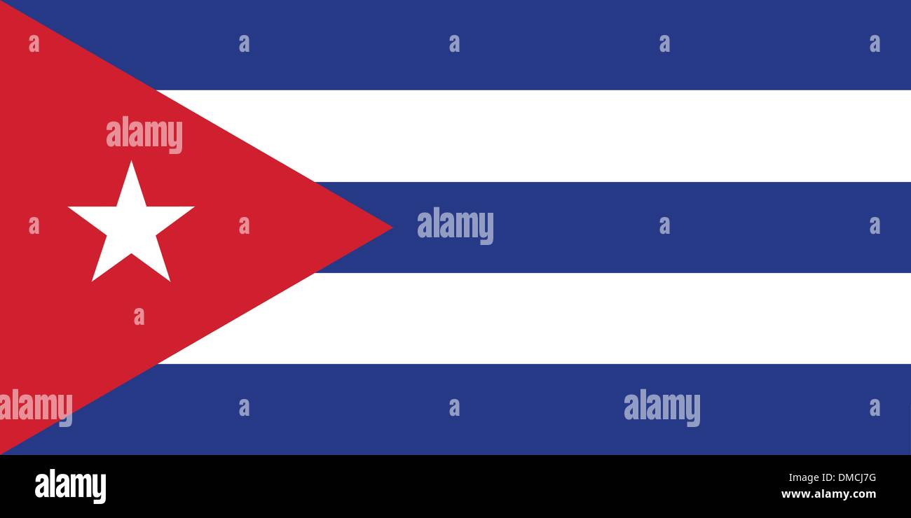 Drapeau de Cuba Illustration de Vecteur