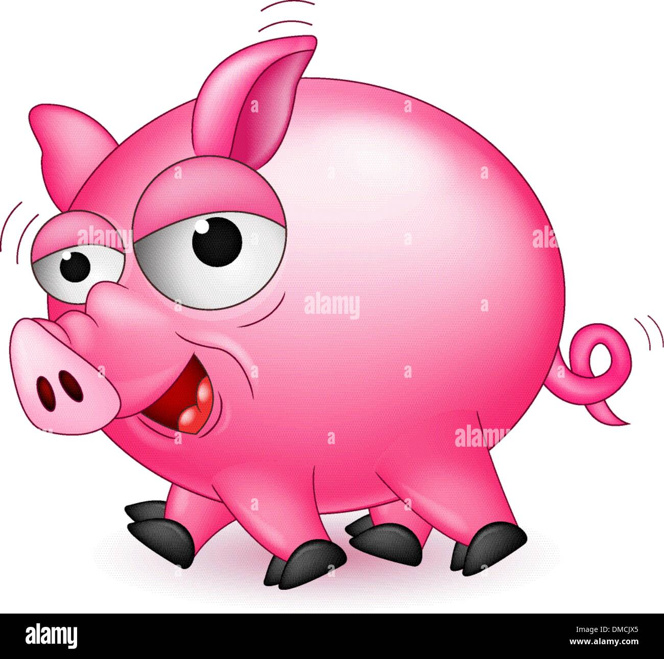 Funny pig cartoon Illustration de Vecteur