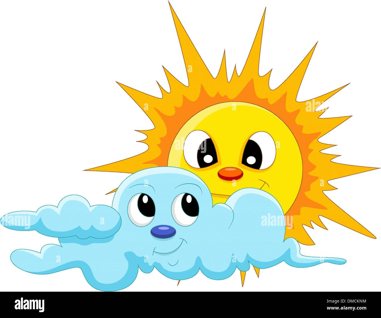 Soleil et de nuages cartoon Illustration de Vecteur