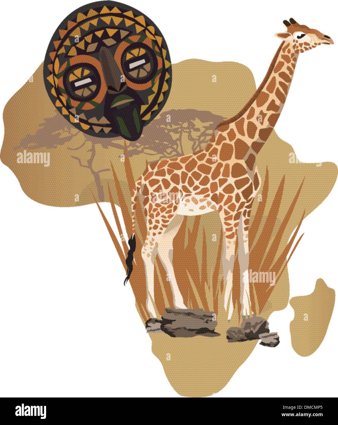 Symboles de l'Afrique Illustration de Vecteur