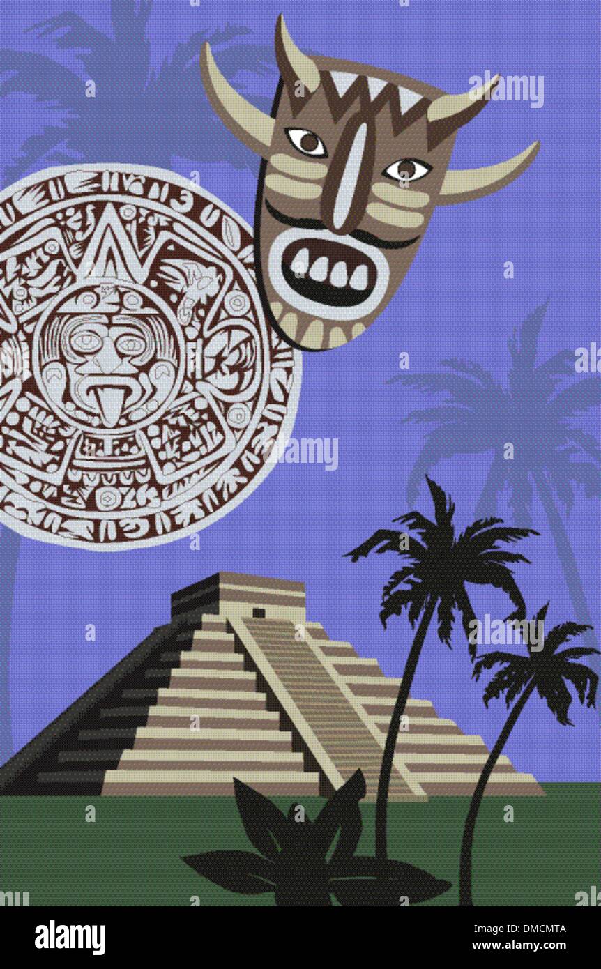 Pyramide Maya Illustration de Vecteur
